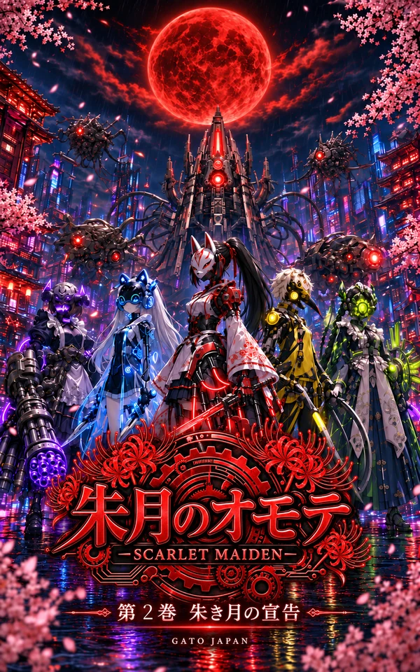 朱月のオモテ -SCARLET MAIDEN- 第2巻「朱き月の宣告」表紙