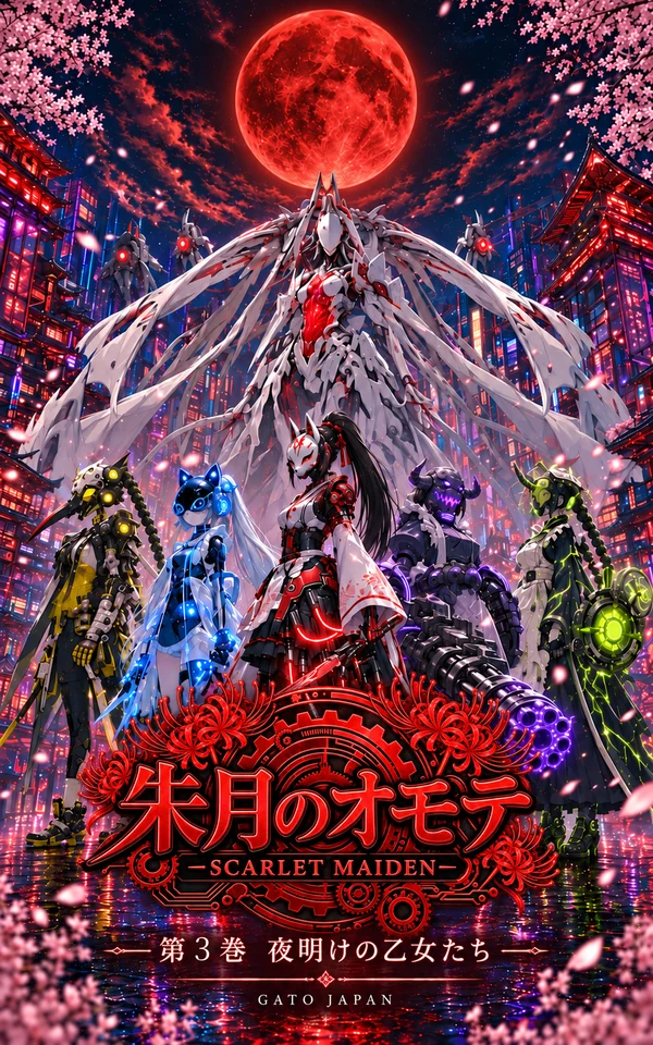 朱月のオモテ -SCARLET MAIDEN- 第3巻「夜明けの乙女たち」表紙
