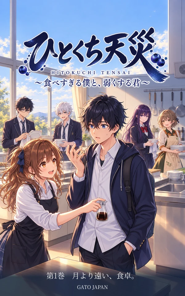 ひとくち天災 第1巻「月より遠い、食卓。」表紙