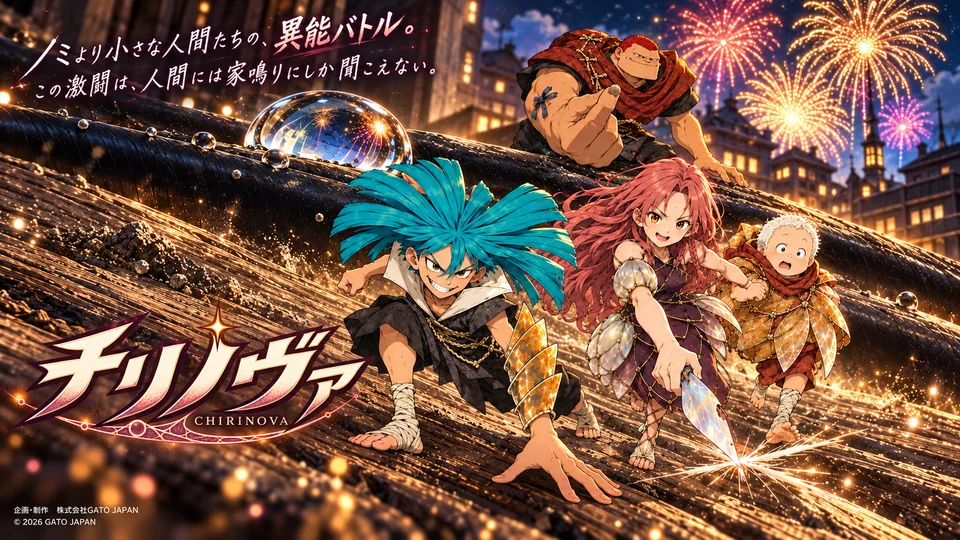 チリノヴァの正式ロゴ・作品紹介入り横長キービジュアル