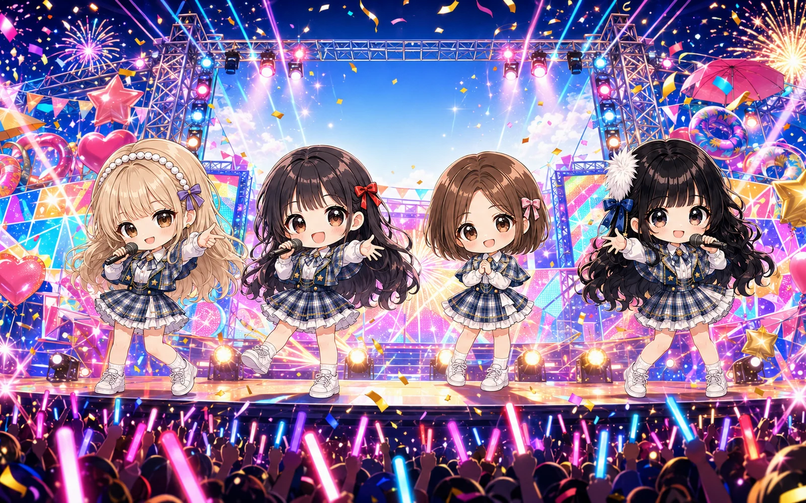 HOLIDAYSの4人をミニキャラクター化したアニメーションミュージックビデオ