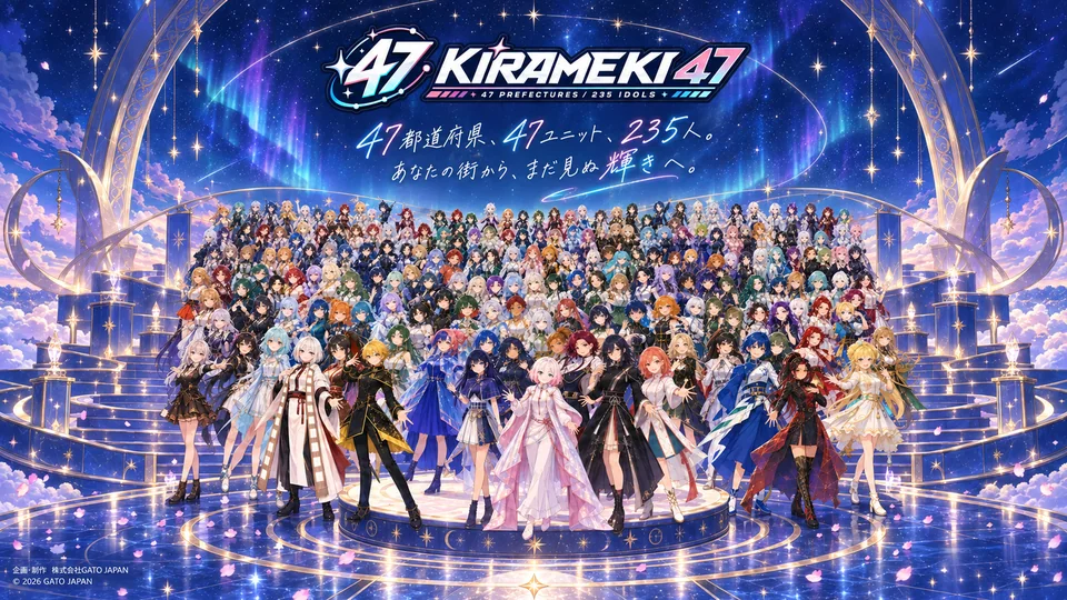 KIRAMEKI47の正式ロゴ・作品紹介入り横長キービジュアル