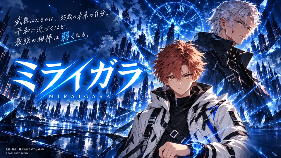 ミライガラの正式ロゴ・作品紹介入り横長キービジュアル